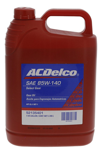 Aceite Trans Sae85w140 Gal Acdelco 52135401