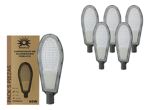 Lampara Led Suburbana 50w Alumbrado Exterior Ip65 5 Piezas