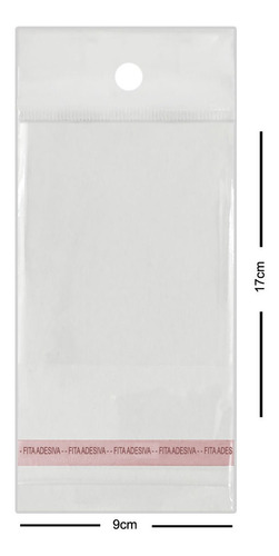 Imagem 2 de 3 de Saco Adesivado Transparente Com Solapa 9x17 Pacote 100 Un