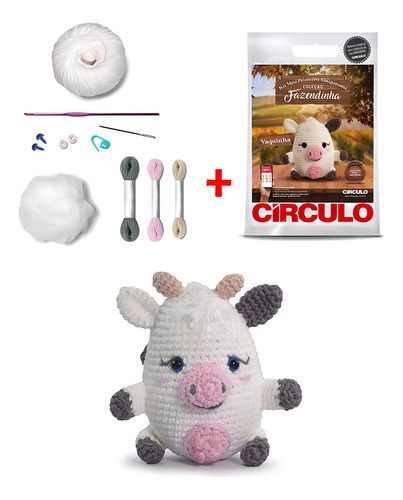 Kit Amigurumi - Fazendinha - Circulo (receita E Material) Cor 05-vaquinha