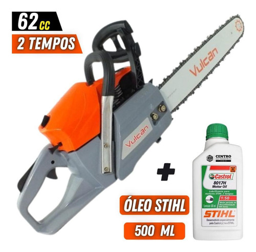 Motosserra Vulcan Vs620 Para Trabalho Pesado + Óleo Stihl 2t