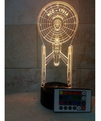 Lampara Led 3d Star Trek Con Control Remoto