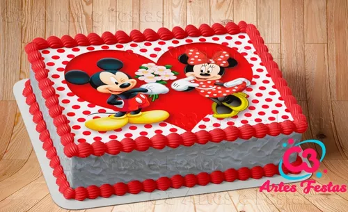 Papel De Arroz Comestivel Para Bolo Minnie Vermelha