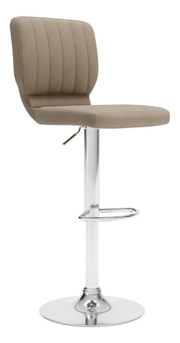 Imagen 2 de 6 de Banco Beige Moderno Con Pistón, Para Barra O Desayunador