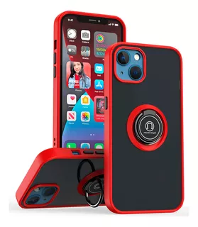 Funda Para Xiaomi Redmi Note 9 Pro Ahumado Con Anillo Rojo