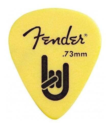 Palheta Fender Rock On .73mm Amarela - Pacote Com 12