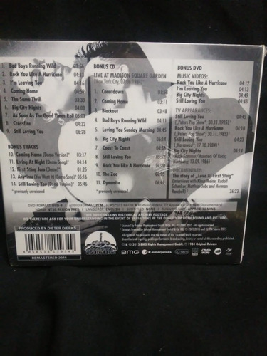 Imagem 3 de 4 de Cd Box Scorpions-love At First Sting Importado 2cds+dvd Novo