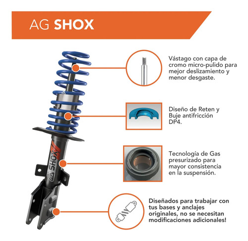 Kit 2 Amortiguadores Del Vastago Corto Renault Clio Mio