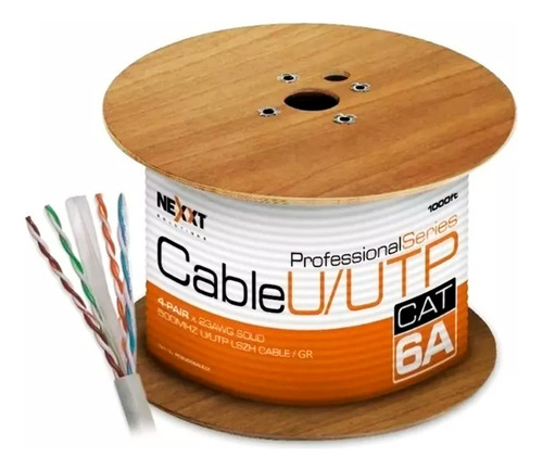 Rollo Cable Utp Nexxt Cat6a 305m 100% Cobre Lszh Certificado