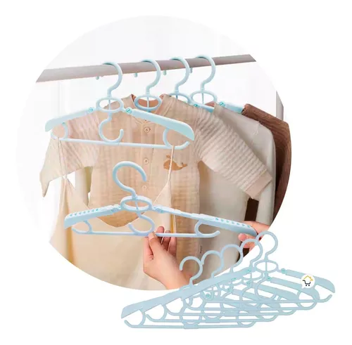 Ganchos de plástico para colgar ropa de bebé y niños