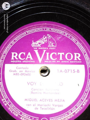 Pasta M Aceves Mejia M Vargas Rca Victor C113