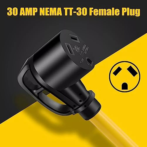 Cable Adaptador Rv De 30 Amperios A 110 V, Nema 5-15p Macho