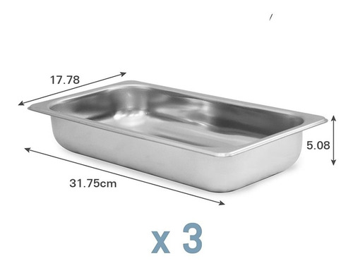 Bufetera Eléctrica 3 Divisiones Bandeja Acero Inox Elite