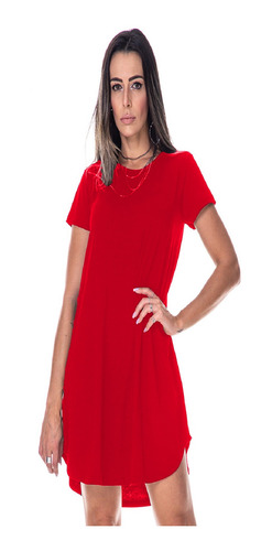 Imagem 2 de 4 de Vestido Curto Manguinha Básico Liso 039