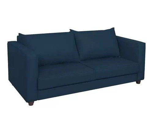 Sofá 2 Lugares Argélia Suede Azul Marinho