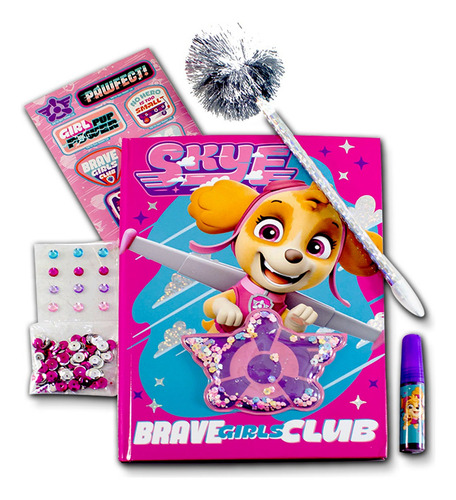 Cuaderno Tipo Diario Efecto Burbuja Paw Patrol Color Lila