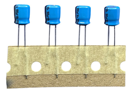 100x Capacitor Eletrolitico 100uf/16v Rd. 85º 6,3x7mm Fitado