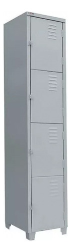 Armário De Aço Roupeiro Academia 04 Portas Locker Cor Cinza
