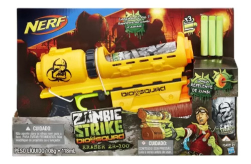 Nerf Zombie Strike Biosquad Com 3 Dardos - 1 Refil - Hasbro
