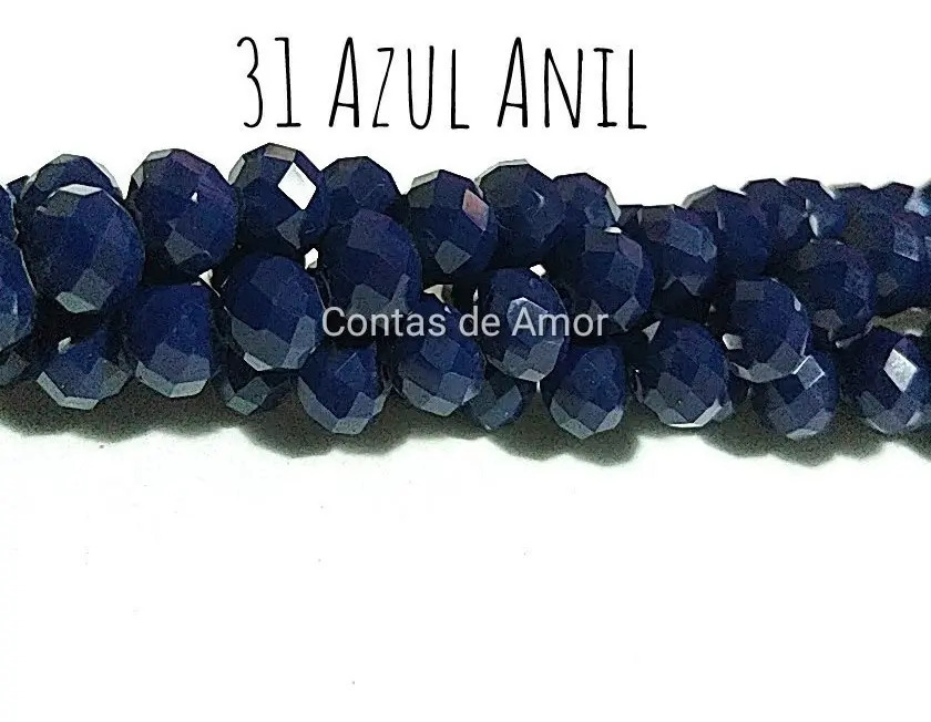 130 Contas Azul Anil Boreal 8mm Terços Japamalas Guias Colar Azul Anil