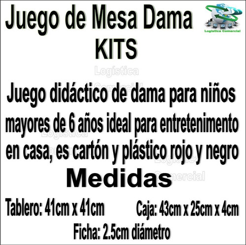 Juego De Mesa Damas Niños 24 Fichas Plasticas Juguetes