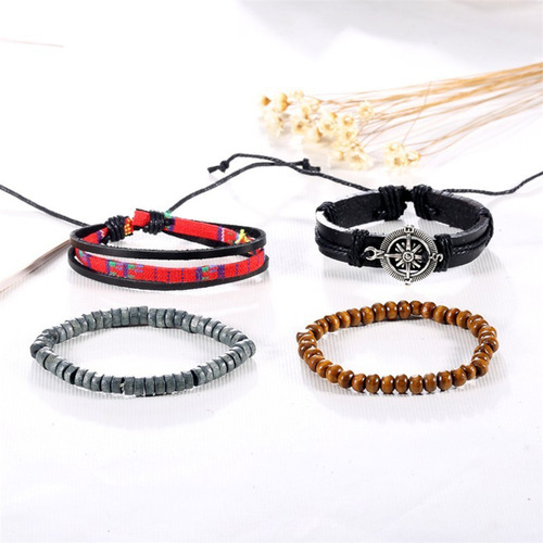 Pulsera Manilla En Cuero Ojo Turco Hombre Tipo Ejecutivo