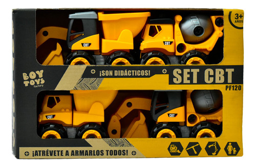 Set De Maquinas De Construccion  X4 Volqueta Retroescavadora