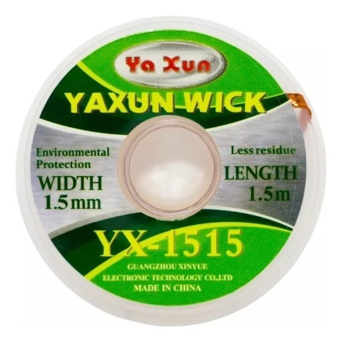 Imagen 1 de 3 de Malla Desoldante Yaxun Yx1515 1,5mm 1,5mts Servicio Tecnico