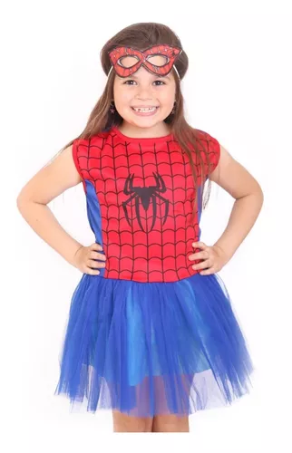 Disfraz Infantil Mujer Araña Spidergirl Rosa Tutú Nena