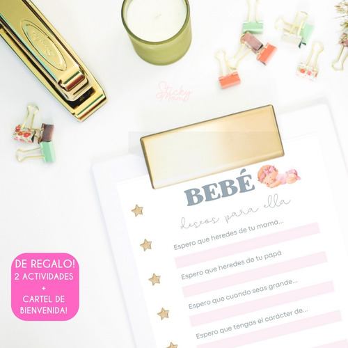 Kit Imprimible Baby Shower Rosa Niña +40 Props + Regalos!