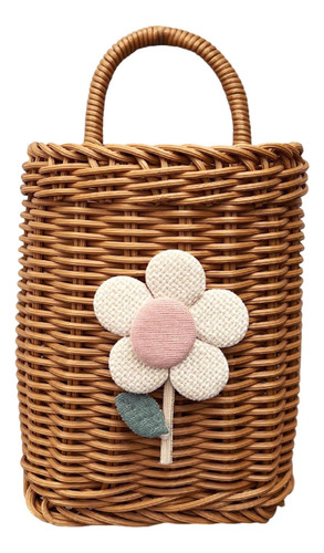 Canasta De Canasta Tejida Cesta Con Decoración De S Flor