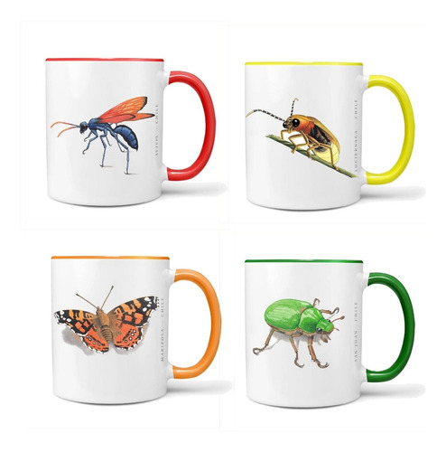 Set De 4 Tazones  Insectos De Chile N2 Andes1