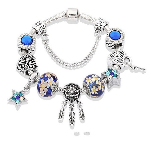 Pulsera Abalorios Atrapa Sueños Cristal Cadena De Serpiente 