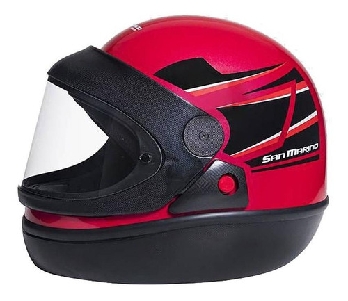 Capacete Integral San Marino Tittanium Vermelho Preto Tam 60