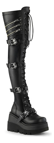 Botas Largas Hebillas Craneos Shaker-420 Dollskill E Girl 