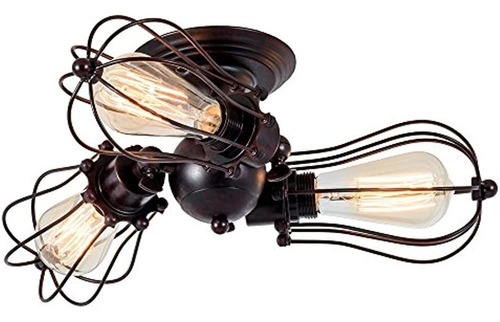 Luling Vintage Lámpara De Techo Industrial, Candelabros Lámp