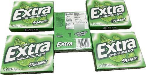 Chiclete Extra Spearmint 75 Sticks Usa Wrigley's Hortelã 5un