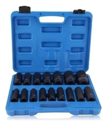 Juego Kit  Set Dados De Impacto 1/2, 16 Piezas De 10 A 32 Mm