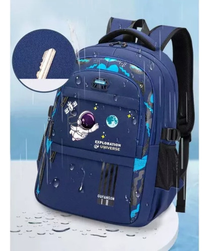 Mochila Ortopédica Infantil, Astronauta, Impermeable 2025 Ne