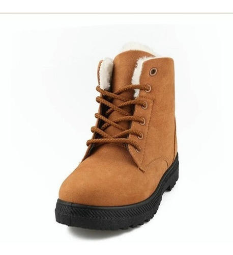 Botas De Mujer Caliente Rebaño Zapatos Cordones Mujer
