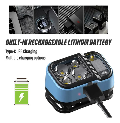 Faros Delanteros De Inducción Led Con Carga Usb Xpg+cob, 2 U