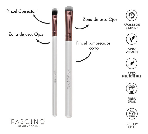 Imagen 7 de 12 de Set 12 Brochas Y Pinceles De Maquillaje Crueltyfree Fascino