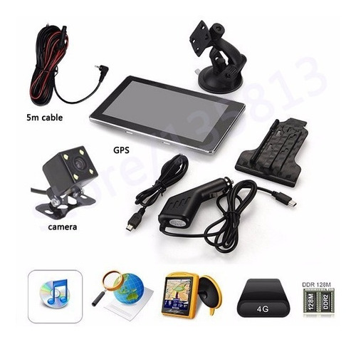 Gps Navegador 7 De Pantalla Tactil Bluetooth Camara Trasera