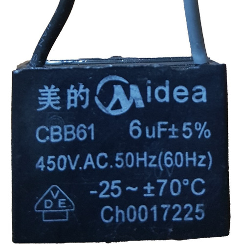 Cbb61 Capacitor Condensador Ventilador 6uf 450v 6mfd