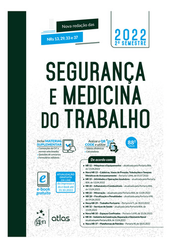 Livro Segurança E Medicina Do Trabalho, 88ª Edição 2022