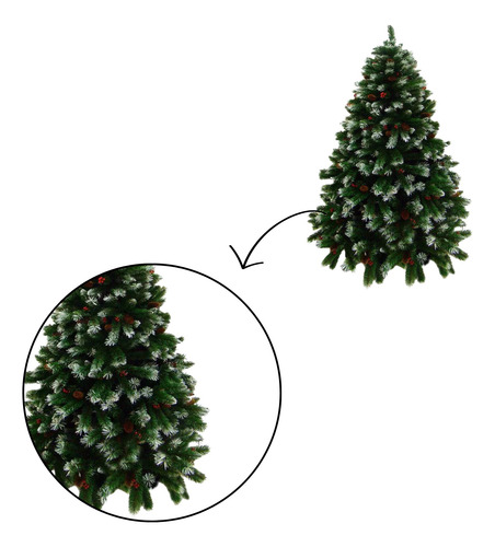 Árvore Nevada Cereja Pinha 1,80 Cm 838 Galhos Natal