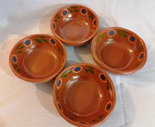 4 Platos Hondos De Barro Para Pozole Menudo Birria 500 Ml