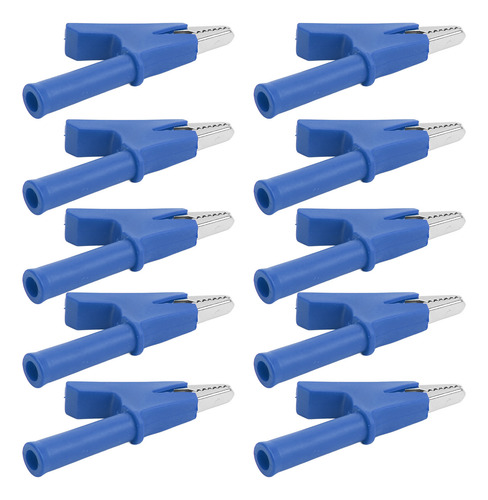 Pinza De Prueba Azul, 10 Piezas, Pinza De Cocodrilo, Prueba