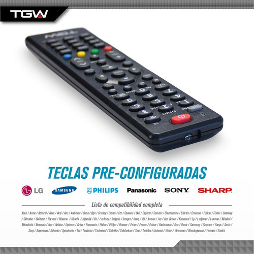 Imagen 7 de 9 de Control Remoto Universal De Tv - Tgw