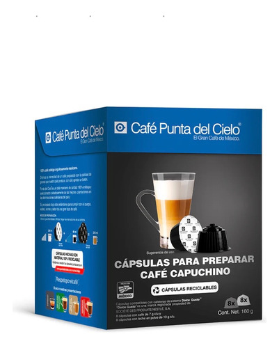 Café Punta Del Cielo 16 Cápsulas Capuchino